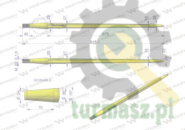 Ząb ładowacza uniwersalny prosty L- 810 mm zastosowanie 5193-FT1N Tur WARYŃSKI