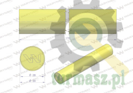 Amortyzator poliuretanowy walec 30x170 WARYŃSKI ( sprzedawane po 4 )
