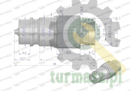 Szybkozłącze hydrauliczne wtyczka M22x1.5 gwint zewnętrzny EURO (9100822W) (ISO 7241-A) Waryński (opakowanie 100szt)
