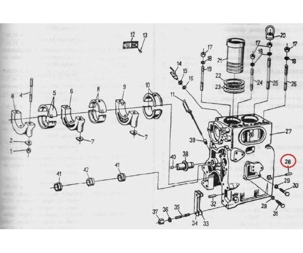 Kołek ustalający bloku cylindra C-330