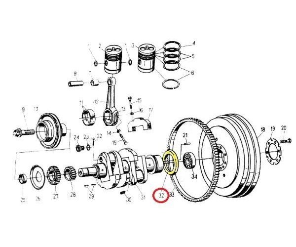Odrzutnik tylny oleju C-330