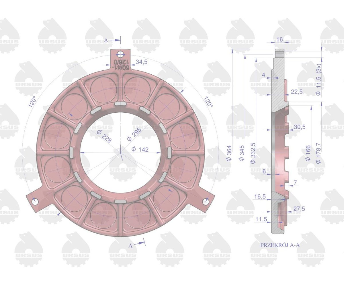 Tarcza dociskowa I stopnia C-330/360 ORYGINAŁ URSUS