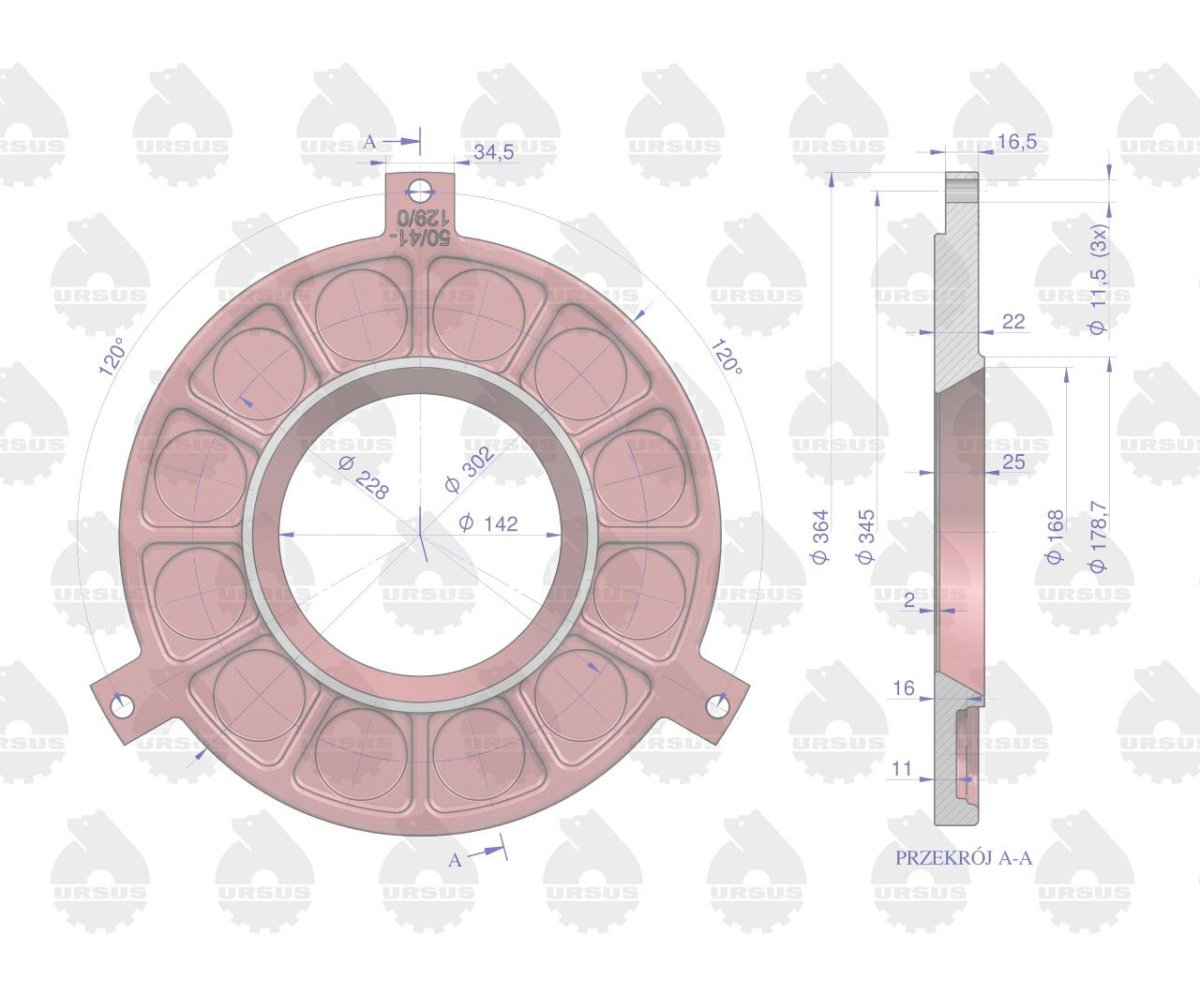 Tarcza dociskowa II stopnia C-330/360 ORYGINAŁ URSUS