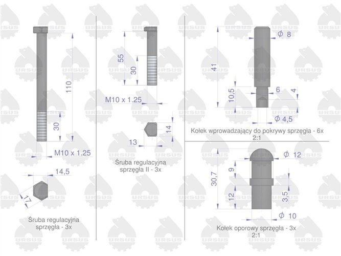 Komplet naprawczy sprzęgła C-330/360 50511180 Oryginał Ursus
