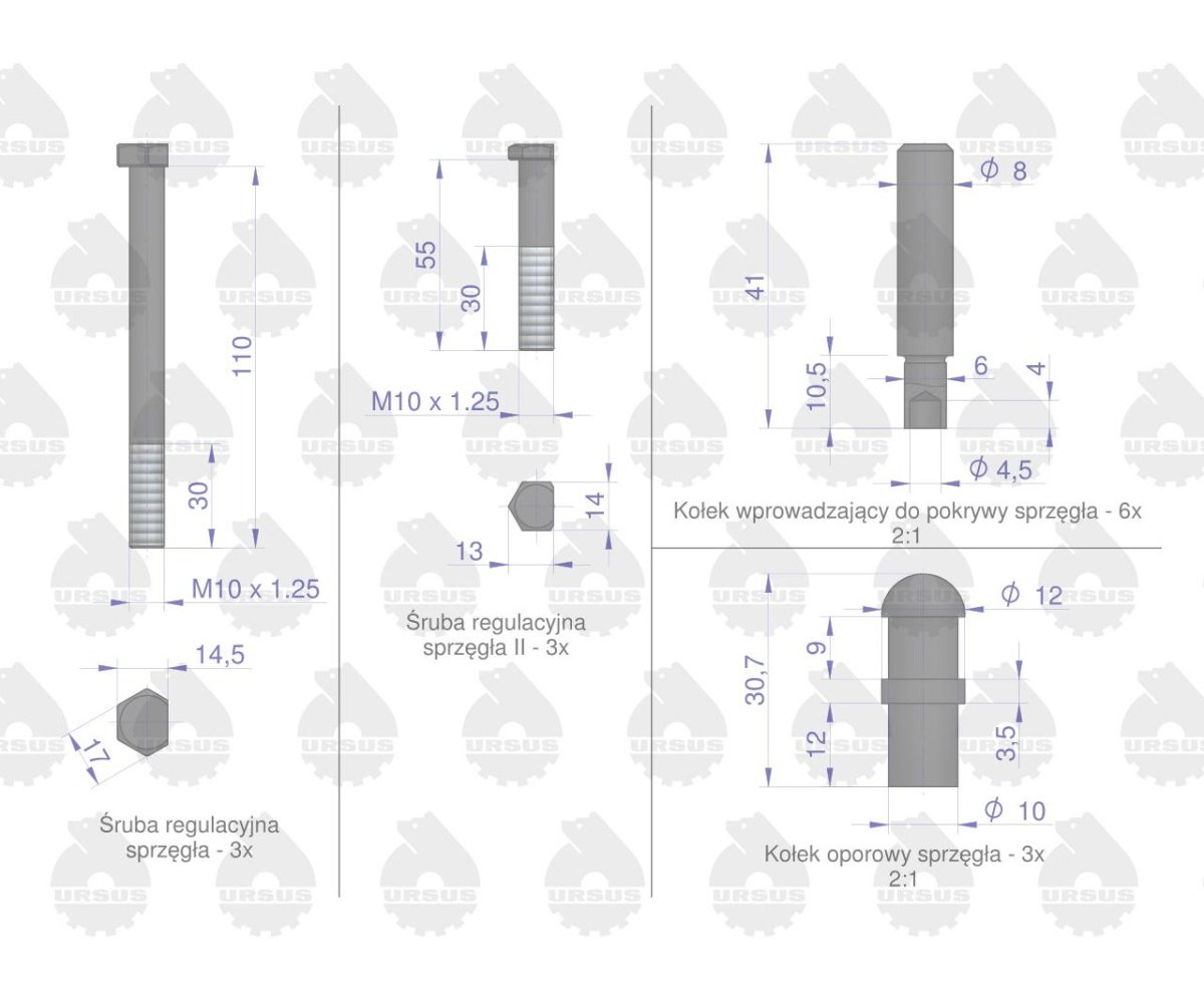 Komplet naprawczy sprzęgła C-330/360 50511180 Oryginał Ursus
