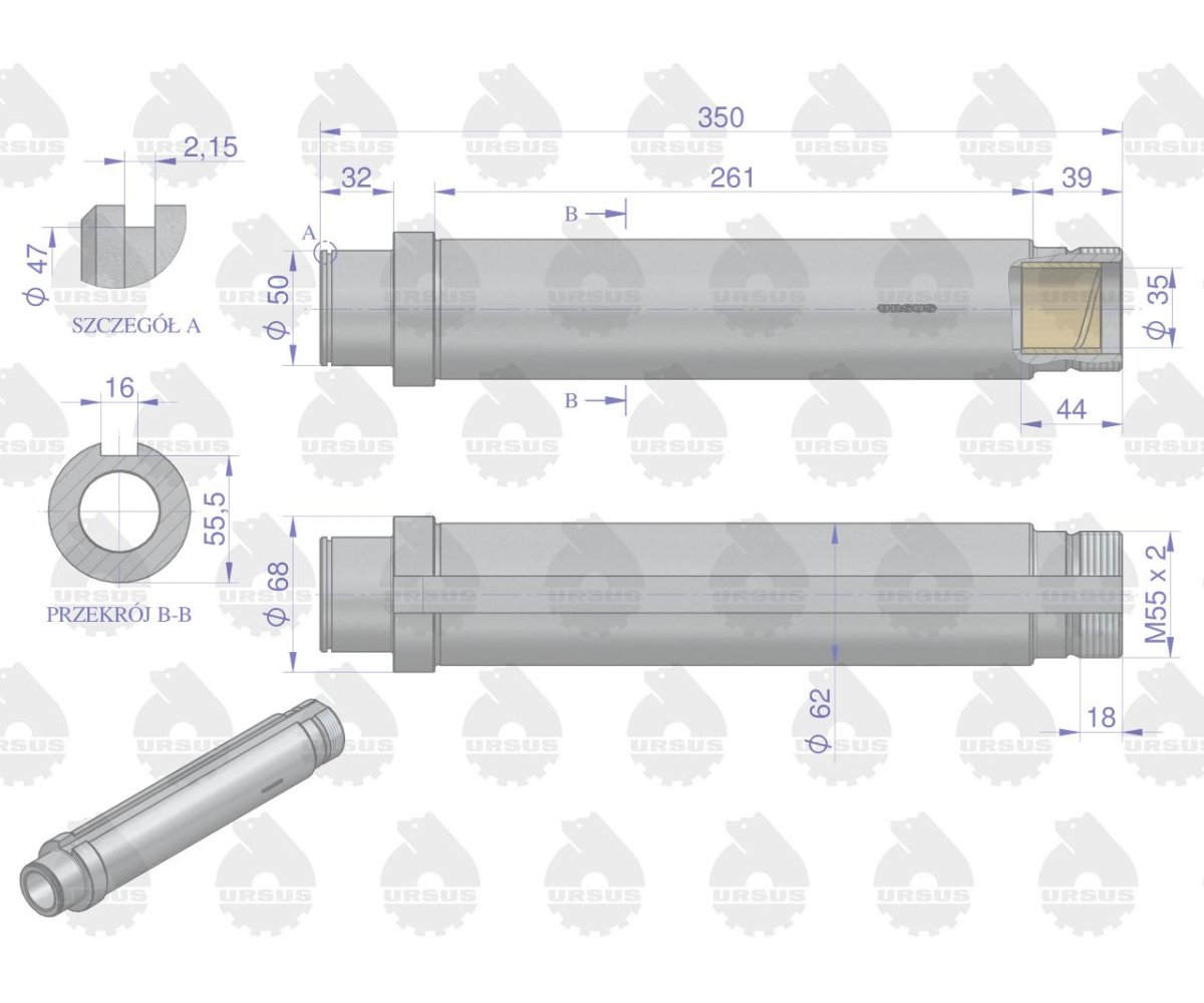 Wałek pośredni kompletny C-360 ORYGINAŁ URSUS