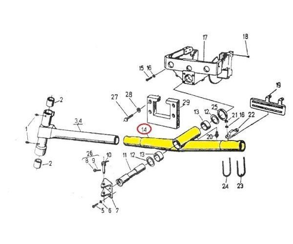 Oś przednia okrągła rurowa C-4011/330/360