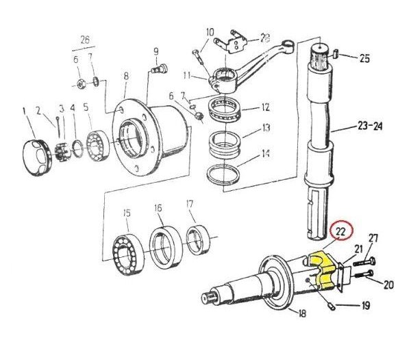 Strzemię czopa zwrotnicy C-330