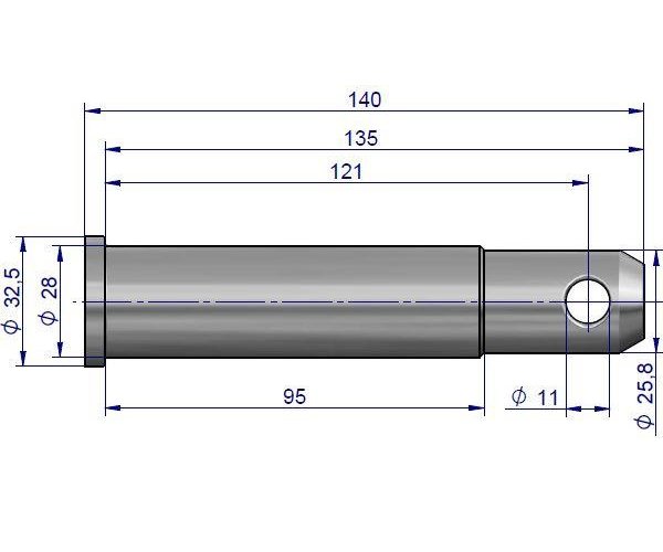 Sworzeń widłaka zaczepu polowego C-330/360