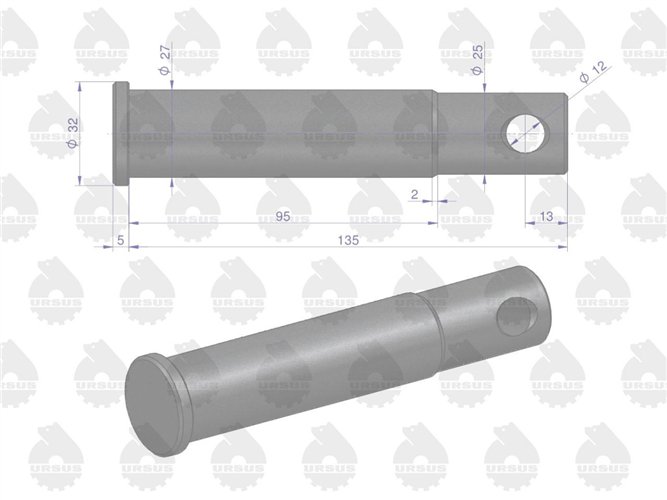 Sworzeń widłaka zaczepu polowego C-330 C-360 ORYGINAŁ URSUS
