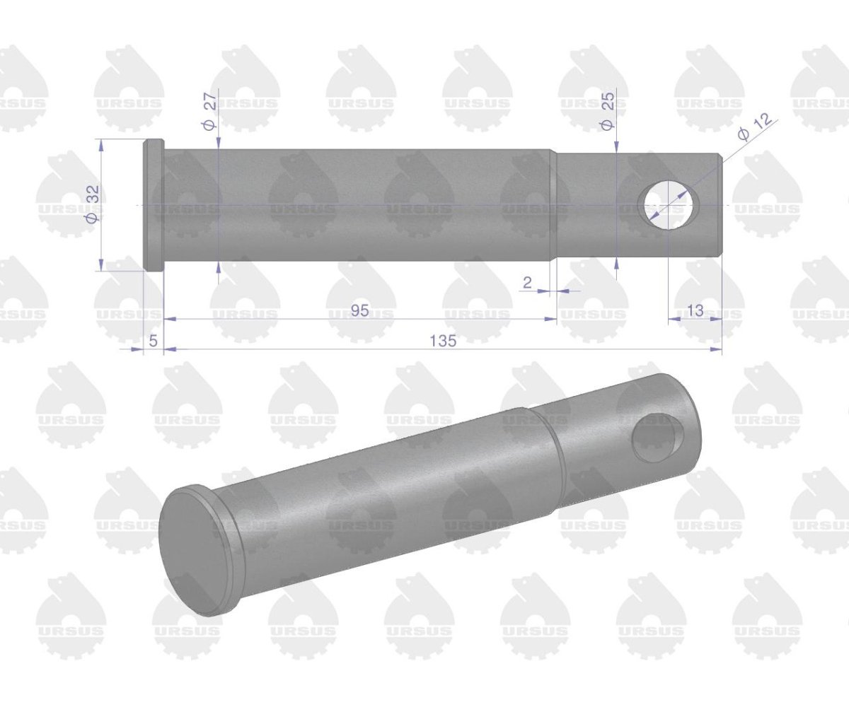 Sworzeń widłaka zaczepu polowego C-330 C-360 ORYGINAŁ URSUS