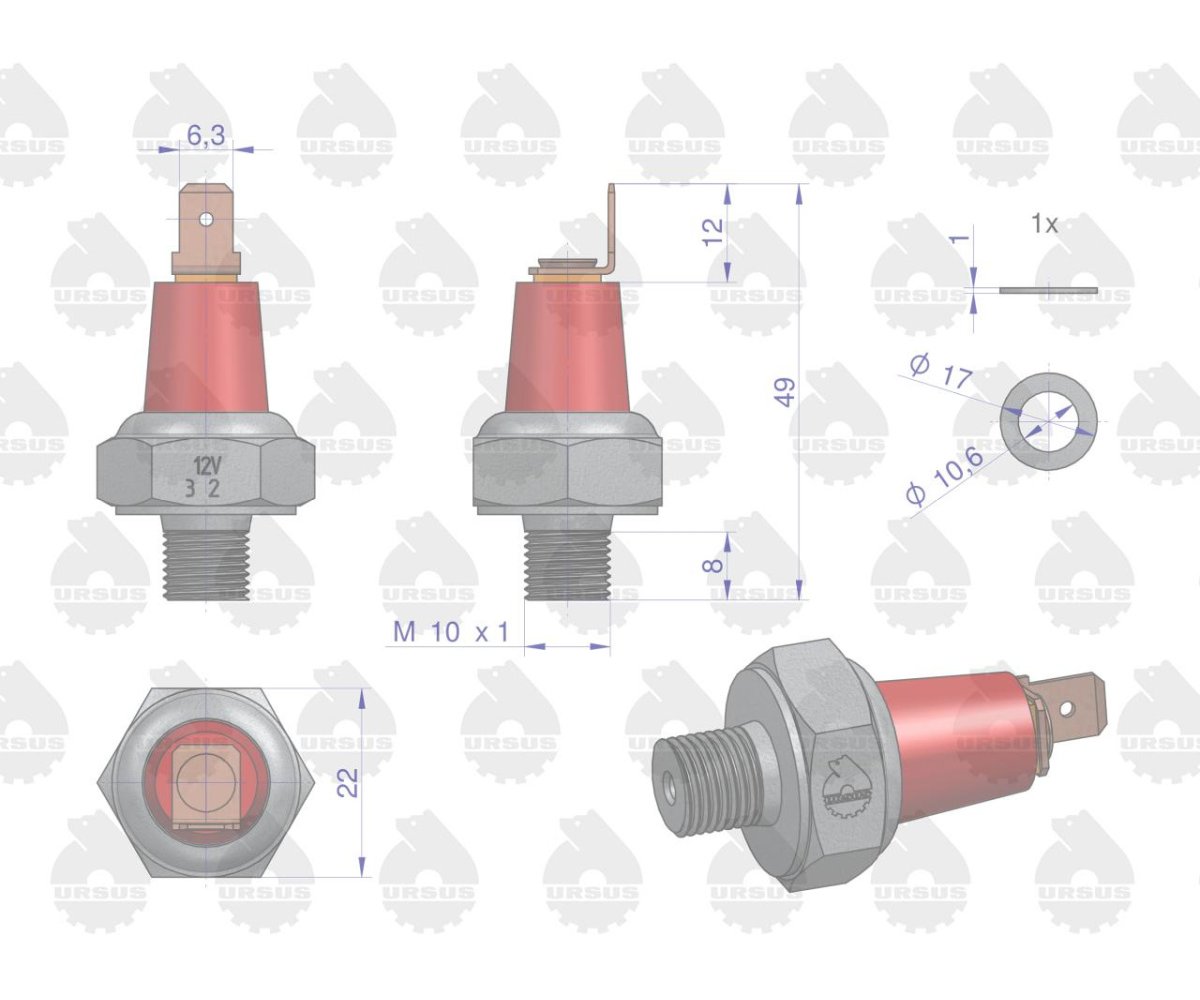 Czujnik ciśnienia oleju C-330/360 ORYGINAŁ URSUS