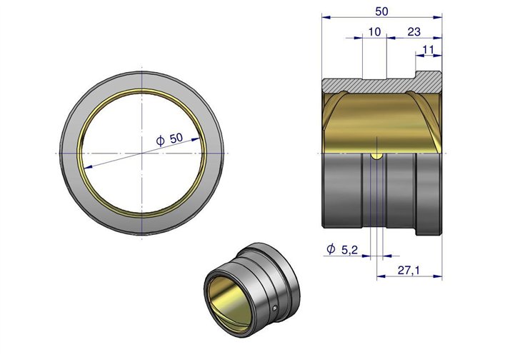 Tuleja osi kpl. niska C-330/360