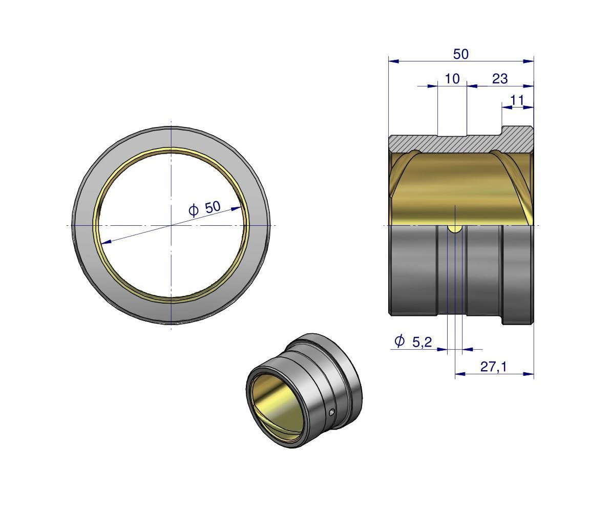 Tuleja osi kpl. niska C-330/360