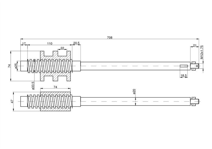 Wałek kol. kierownicy C-4011