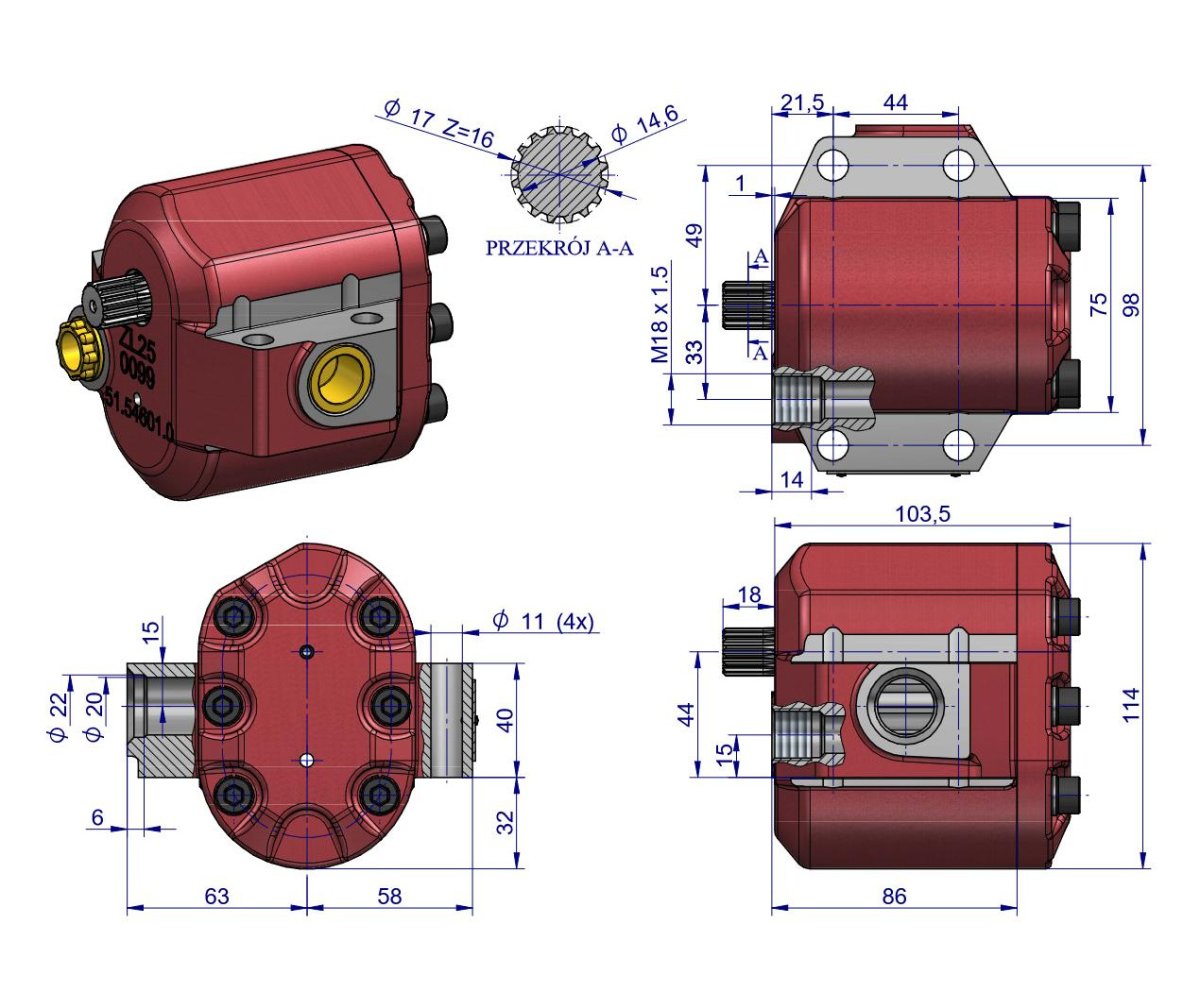 Pompa hydrauliczna podnośnika wzmocniona C-360 Hylmet