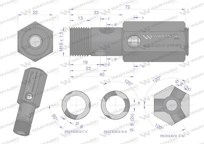 Zawór bezpieczeństwa cylindra hydraulicznego do C-360 WARYŃSKI