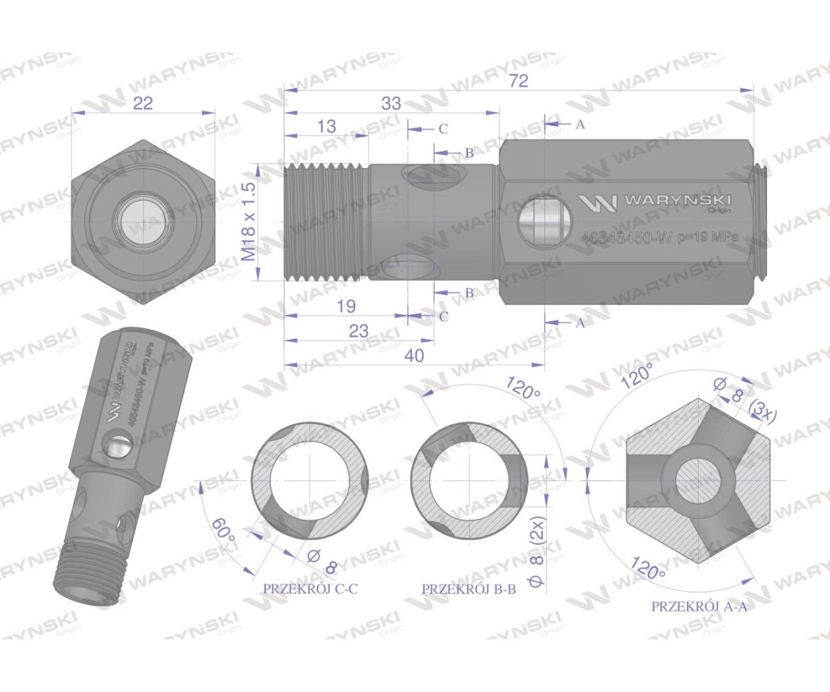 Zawór bezpieczeństwa cylindra hydraulicznego do C-360 WARYŃSKI