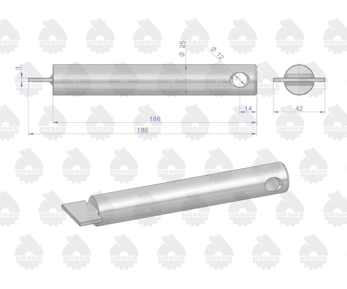 Sworzeń wspornika zaczepu górnego C-360 ORYGINAŁ URSUS
