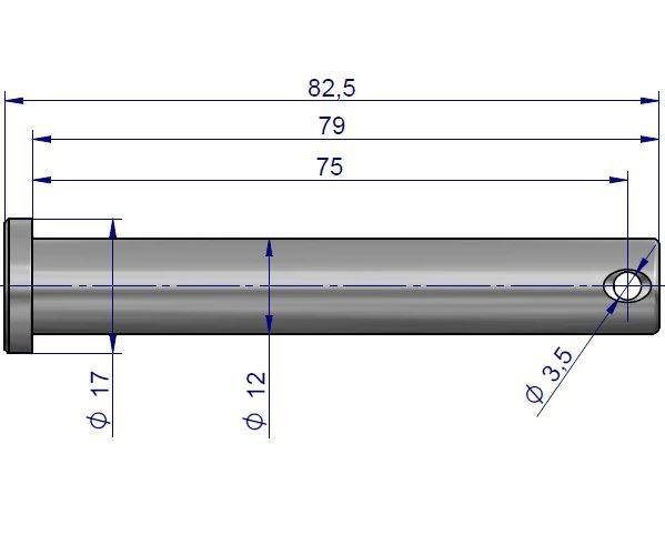 SWORZEŃ 12H8X85/75 zabezpieczenie sworznia osi C-330/360