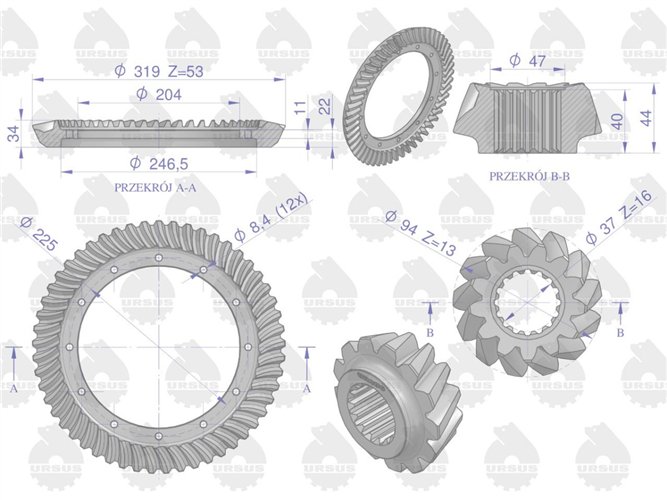 Koło talerzowe z kołem atakującym C-360 ORYGINAŁ URSUS