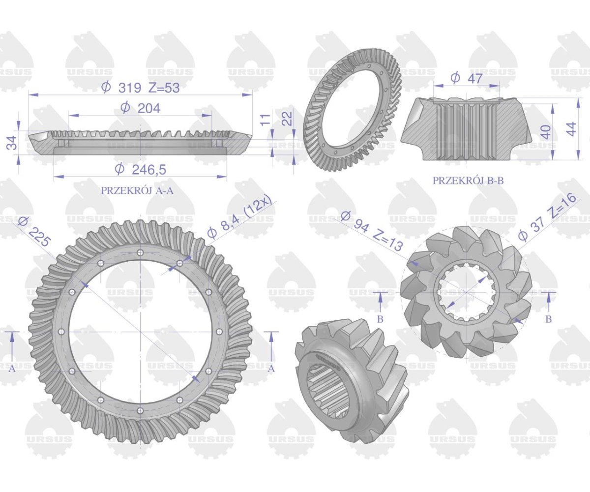 Koło talerzowe z kołem atakującym C-360 ORYGINAŁ URSUS