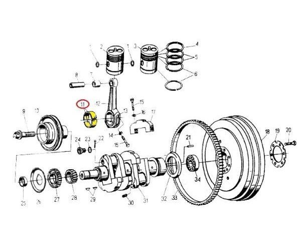 Kpl. panewek korbowodowych (nominalne) C-330 Bimet