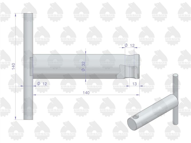 Sworzeń widłaka zaczepu dolnego C-360 ORYGINAŁ URSUS