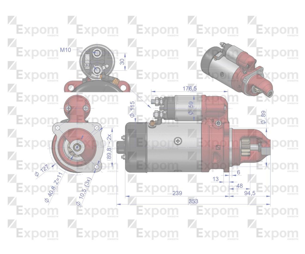Rozrusznik R11A 12V 3kW 46657000 C-330 C-360 EXPOM KWIDZYN eu