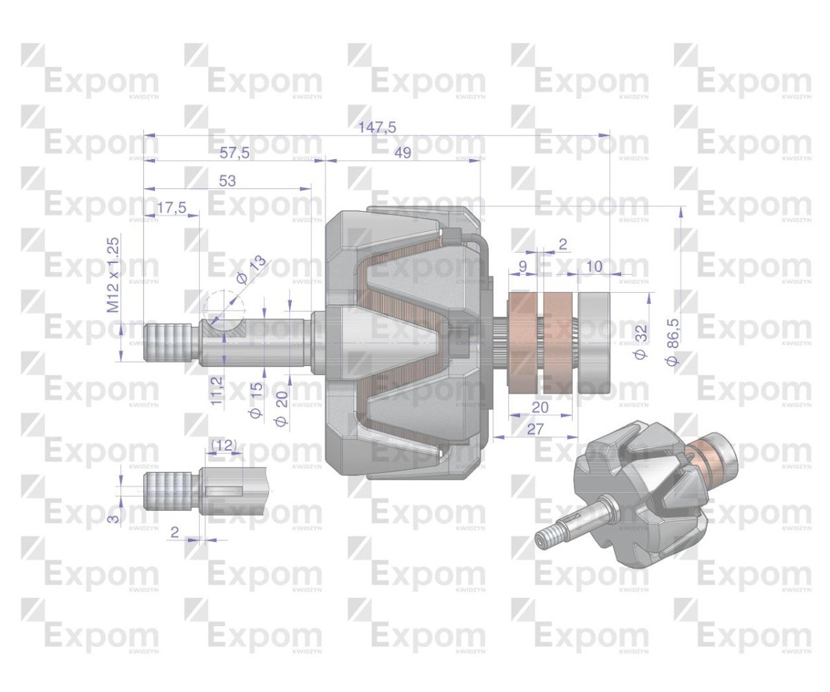 Wirnik alternatora EX230000. EX260000 C-330 C-360 EXPOM KWIDZYN eu