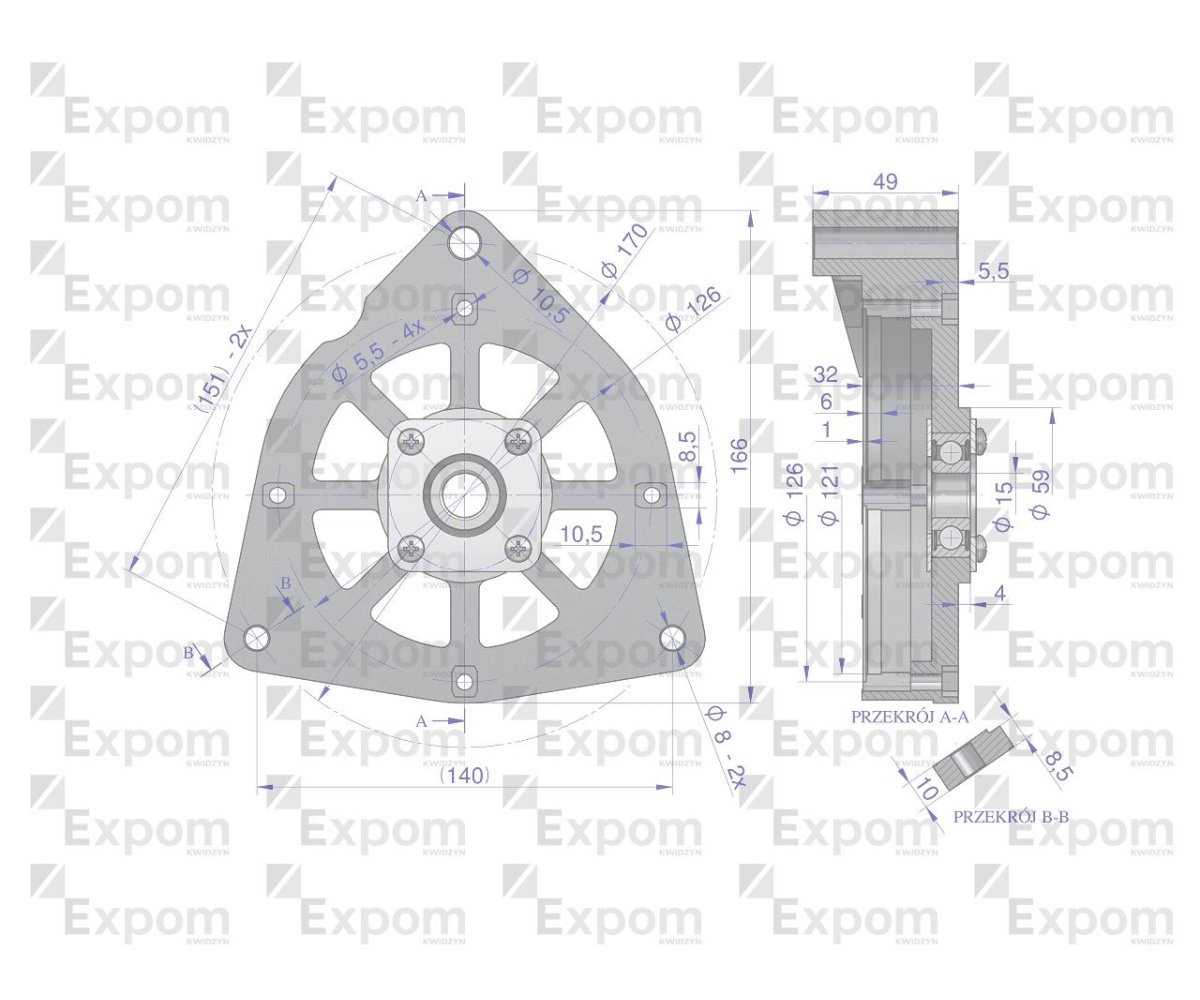Tarcza pokrywa przednia alternatora EX230000 C-330 C-360 EXPOM KWIDZYN eu