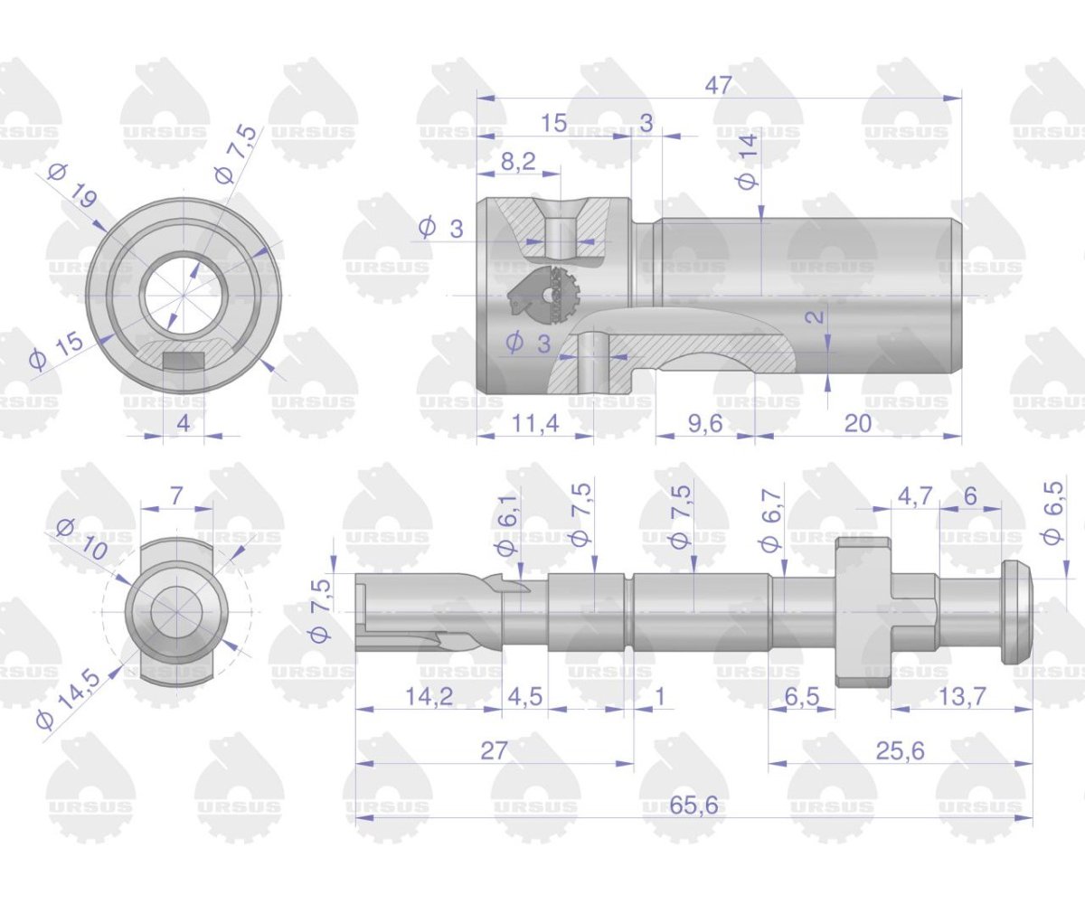Element tłoczący pompy wtryskowej 132x58x92 C-330 FPE17A-7.5 ORYGINAŁ URSUS