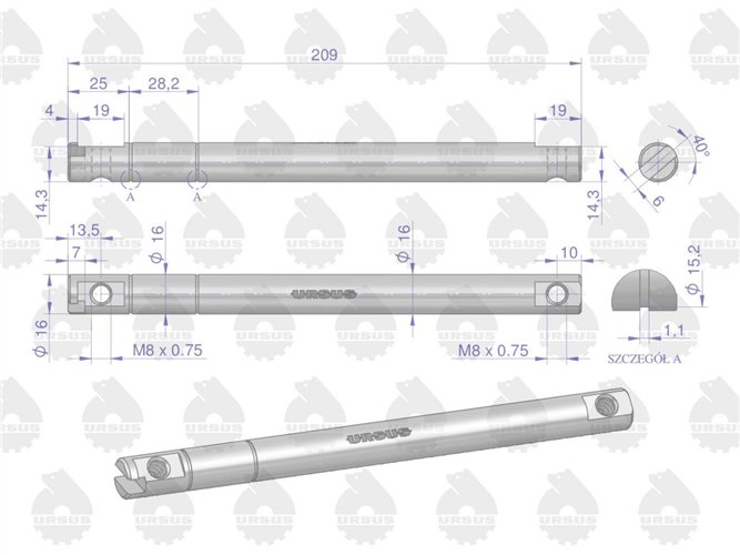 Wałek dekompresatora C-330 ORYGINAŁ URSUS