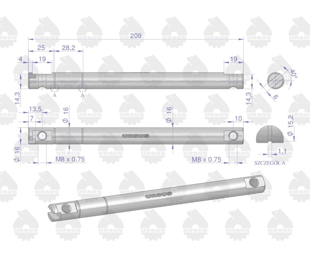 Wałek dekompresatora C-330 ORYGINAŁ URSUS