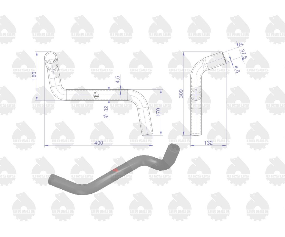 Zestaw komplet przewodów chłodnicy C-330 ORYGINAŁ URSUS