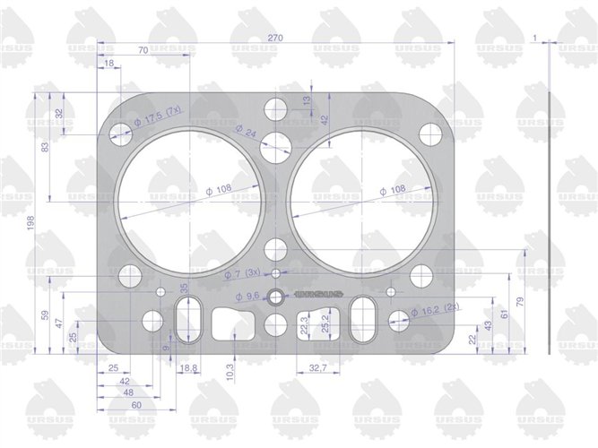 Komplet - zestaw uszczelek głowicy C-330 ORYGINAŁ URSUS