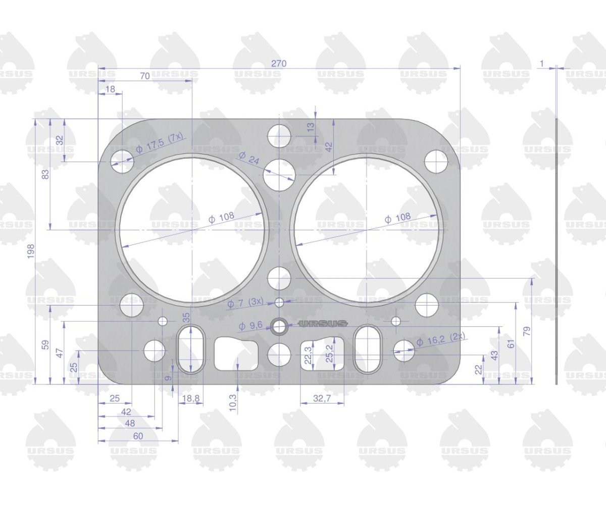 Komplet - zestaw uszczelek głowicy C-330 ORYGINAŁ URSUS
