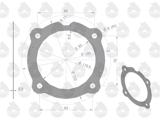 Komplet - zestaw uszczelek silnikowy 2022766U C-330 ORYGINAŁ URSUS