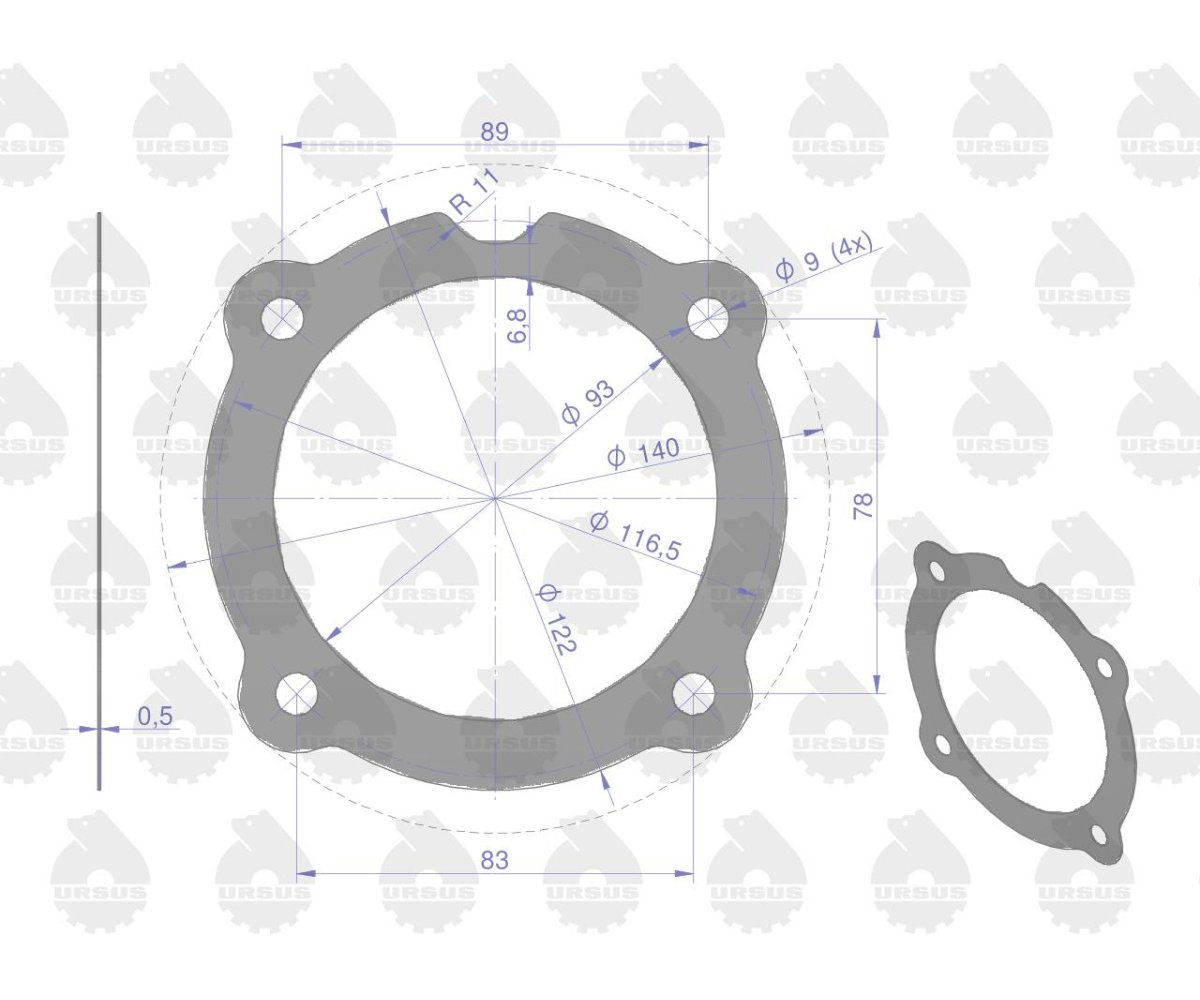 Komplet - zestaw uszczelek silnikowy 2022766U C-330 ORYGINAŁ URSUS