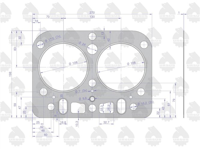 Komplet - zestaw uszczelek silnikowy 2022766U C-330 ORYGINAŁ URSUS