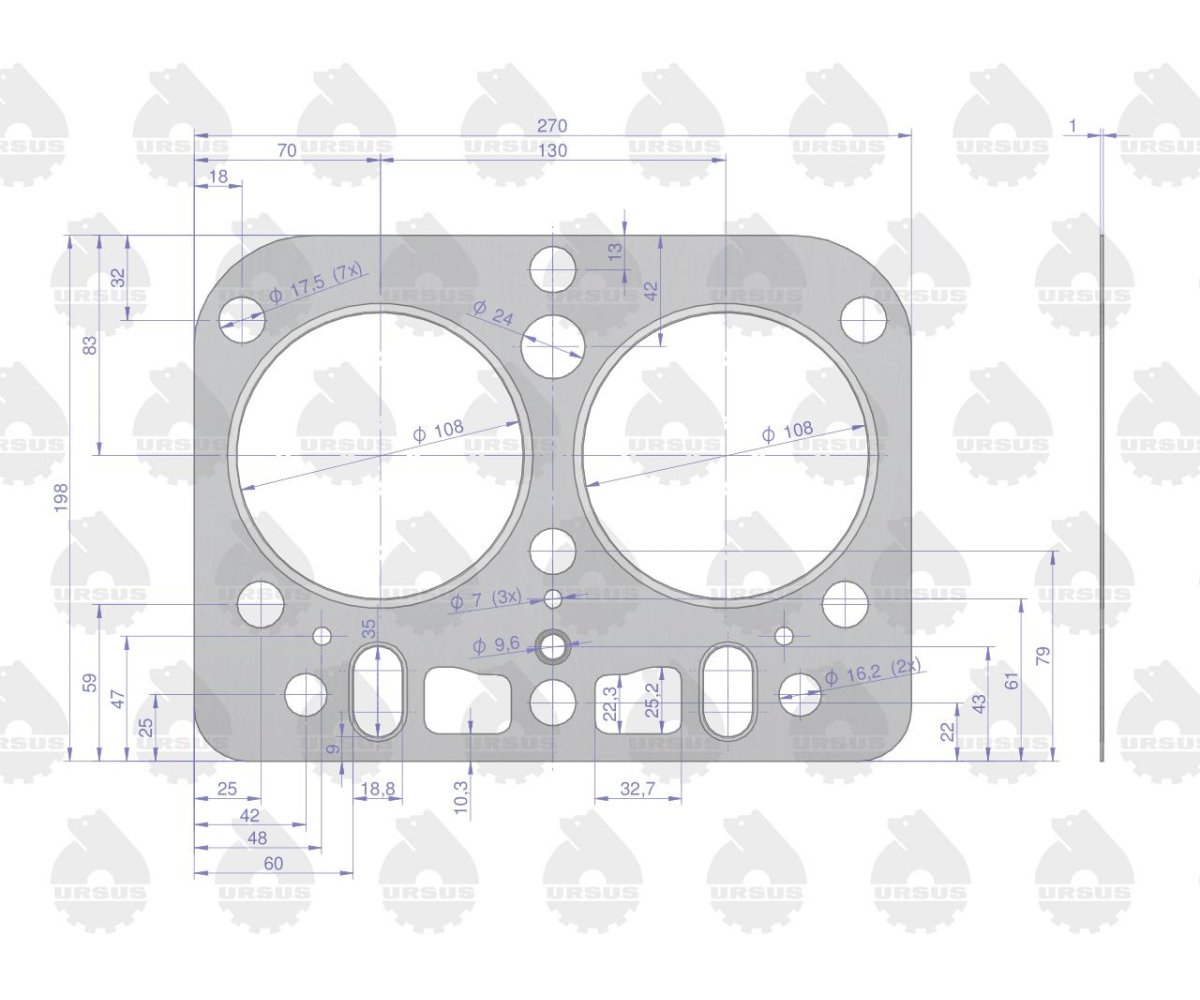 Komplet - zestaw uszczelek silnikowy 2022766U C-330 ORYGINAŁ URSUS