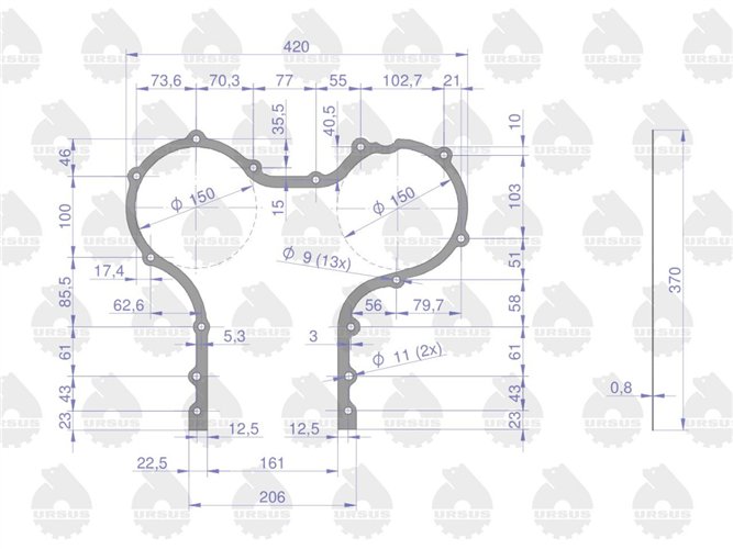 Komplet - zestaw uszczelek silnikowy 2022766U C-330 ORYGINAŁ URSUS
