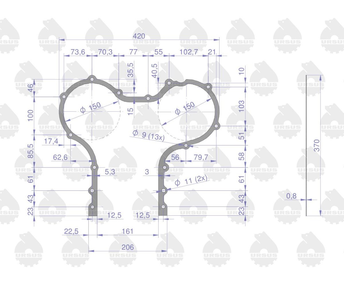 Komplet - zestaw uszczelek silnikowy 2022766U C-330 ORYGINAŁ URSUS