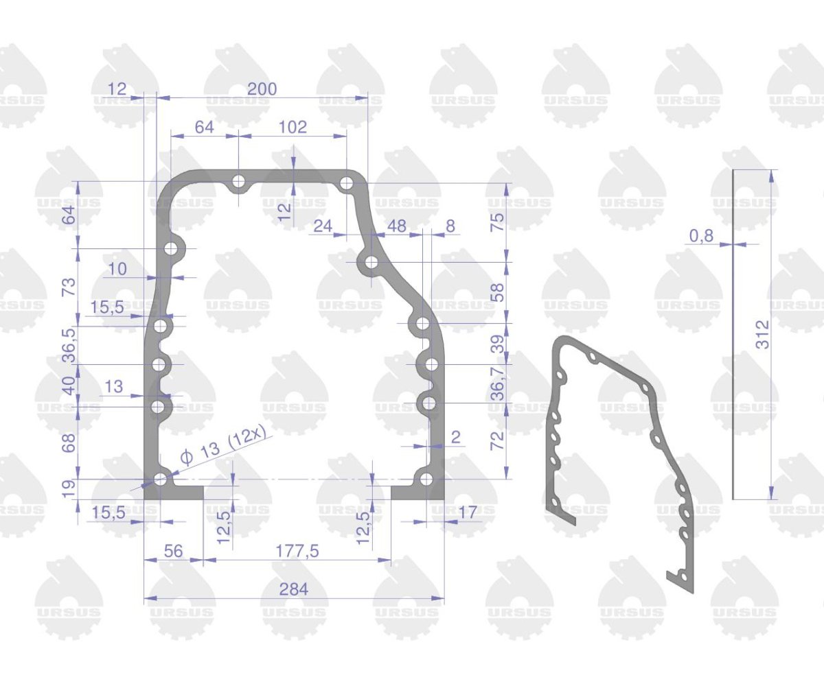 Komplet - zestaw uszczelek silnikowy 2022766U C-330 ORYGINAŁ URSUS