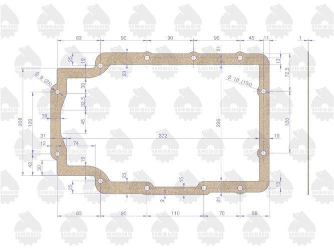 Komplet - zestaw uszczelek silnikowy 2022766U C-330 ORYGINAŁ URSUS