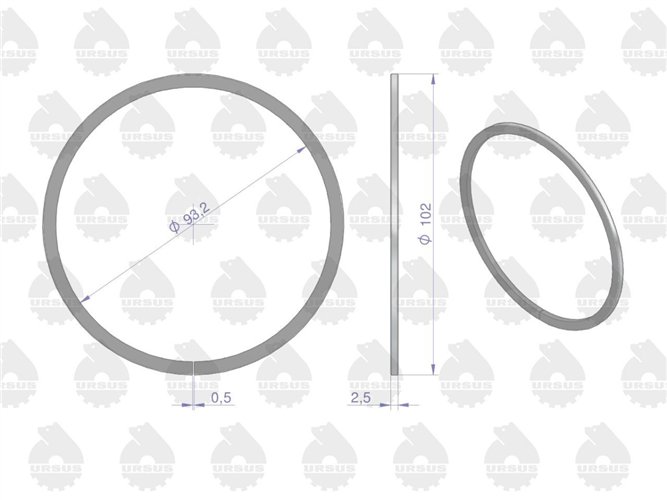 Pierścień tłokowy uszczelniający (chromowy) 102x2,5x4,4 C-330 ORYGINAŁ URSUS