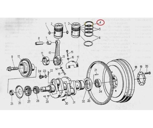 Pierścień tłokowy uszczelniający (chromowy) 102x2,5x4,4 C-330 ORYGINAŁ URSUS