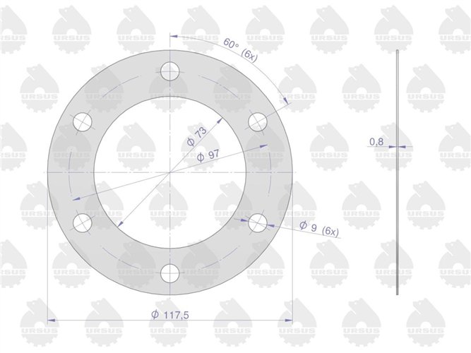 Uszczelka pokrywy WOM krążelit 0.8mm C-330 ( sprzedawane po 10 ) ORYGINAŁ URSUS