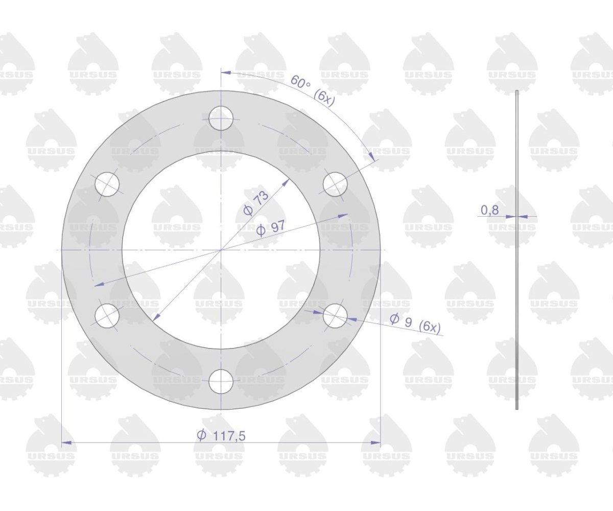Uszczelka pokrywy WOM krążelit 0.8mm C-330 ( sprzedawane po 10 ) ORYGINAŁ URSUS