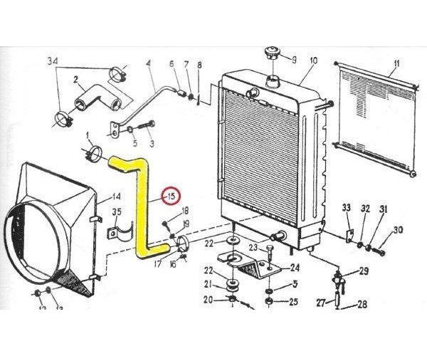 Przewód gumowy dolny chłodnicy zbrojony płótnem C-330 (rura wody) ORYGINAŁ URSUS